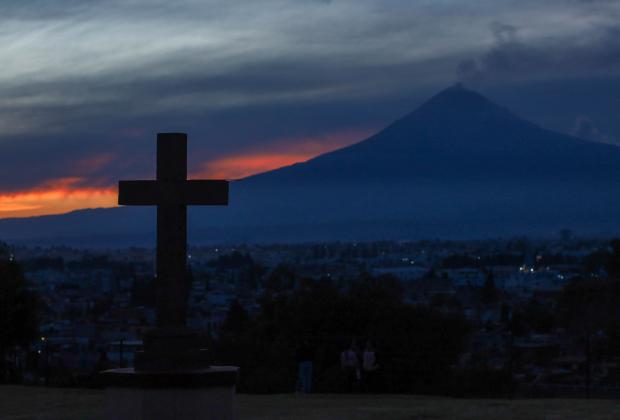 VIDEO Atardecer espectacular desde la Zona Arqueológica de Cholula