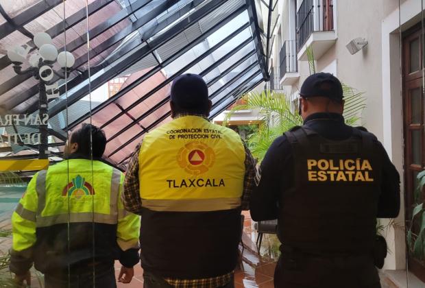 Colapsa techo en el Hotel San Francisco en Tlaxcala
