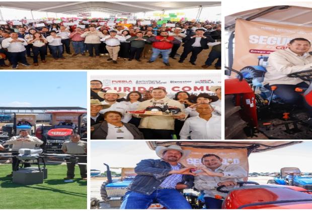 Gobierno de Puebla cumple un sueño: 27 módulos de maquinaria, drones y tractores