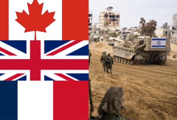 Canadá, Francia y Reino Unido exigen a Israel parar el genocidio en Gaza