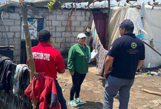 Supervisan viviendas afectadas por lluvias en Cañada Morelos
