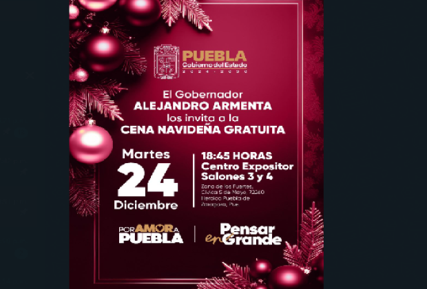 Armenta invita a cenar a los que menos tienen este 24 de diciembre