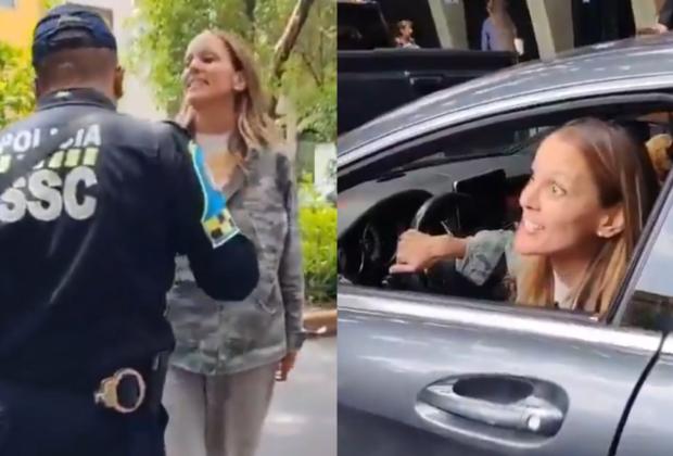 Gringa se pone agresiva y le grita insultos racistas a un policía de la CDMX 
