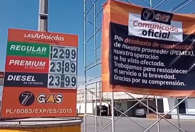 Gasolinera “Las Arboledas”, en Texmelucan, confirma desabasto de combustible 