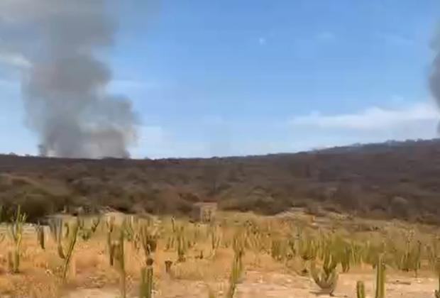 Se registra incendio en el cerro del Palmar en Izúcar