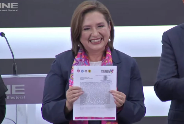 VIDEO Xóchitl Gálvez registra ante el INE su candidatura