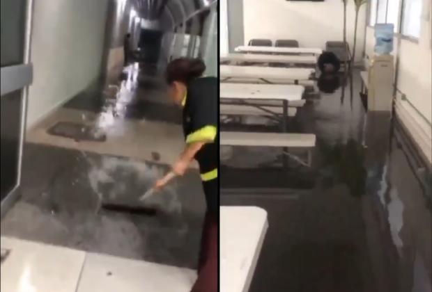 VIDEO Se inundan Hospital del Sur y de la Mujer tras lluvia