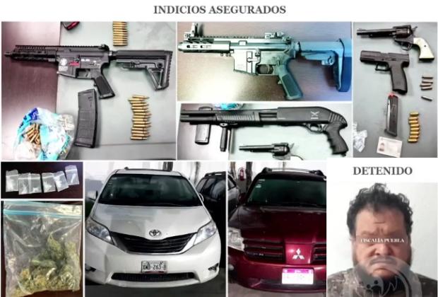 Armas largas y droga halló la FGE tras cateo en Lomas de Angelópolis