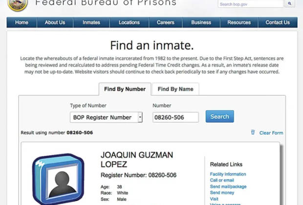 Esta es la ficha del Chapito Guzmán en prisión de Chicago