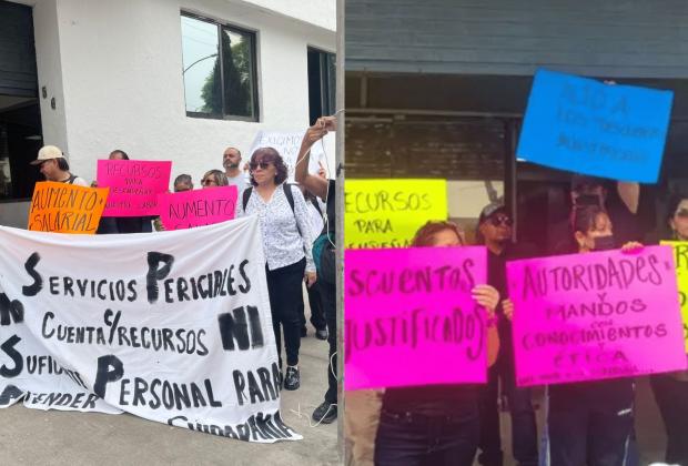 Por descuento en quincenas, peritos se manifiestan y cierran calles en la CDMX 