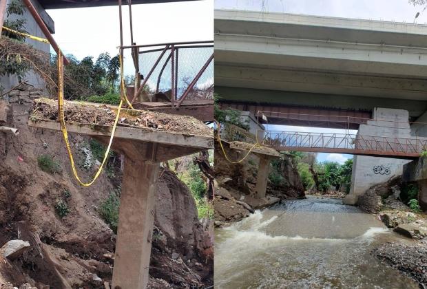 En Atlixco, autoridades analizan reconstrucción de puente destruido por lluvias
