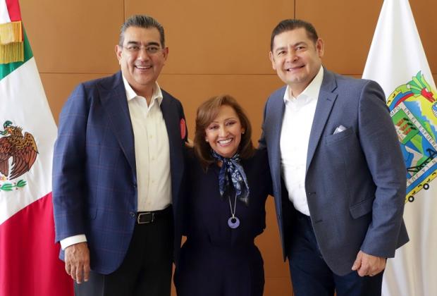 Céspedes y Armenta analizan obras con la gobernadora de Tlaxcala