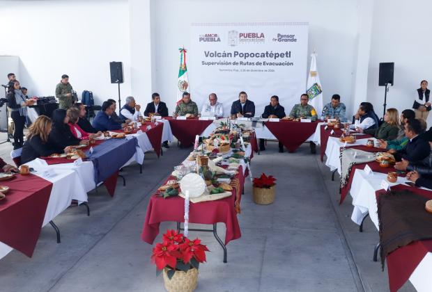 En territorio, el gobernador Armenta supervisa rutas del Popocatépetl