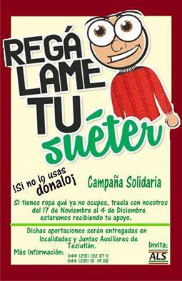 Lanzan campaña Regálame tu Suéter en Teziutlán