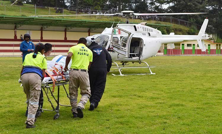 Evita SSEP muertes maternas con traslados aéreos en la sierra de Puebla