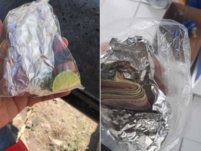 Esconden en bolsa de tacos tanda para evitar robo en transporte