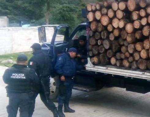 Lo detienen con 100 troncos de madera clandestina en Libres