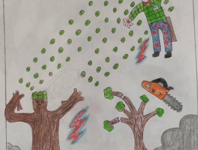 Con dibujo, niña denuncian tala inmoderada en Chiconcuautla