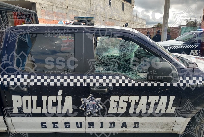 Talamontes en La Malinche agreden a policías y patrulla