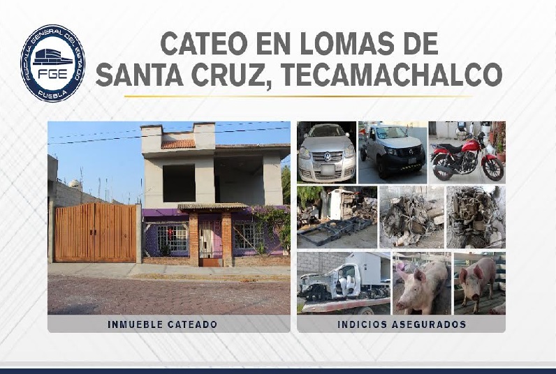 En Tecamachalco aseguran vehículos y autopartes robadas
