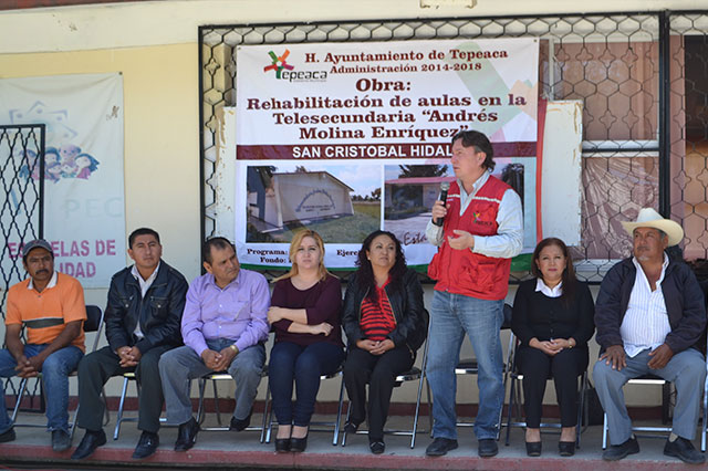 Comienzan rehabilitación en telesecundaria de Tepeaca