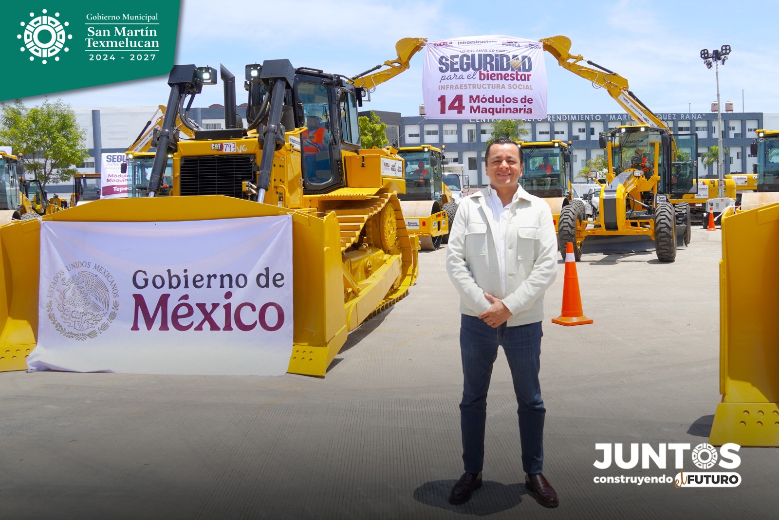 Texmelucan se beneficia con entrega de módulo de maquinaria para obra pública