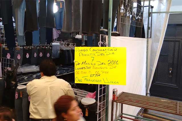 Ocasiona molestia la reducción del tianguis de Texmelucan
