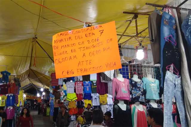 Ocasiona molestia la reducción del tianguis de Texmelucan
