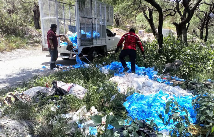 Detectan tiradero de desechos de tela para cubrebocas en Tehuacán 