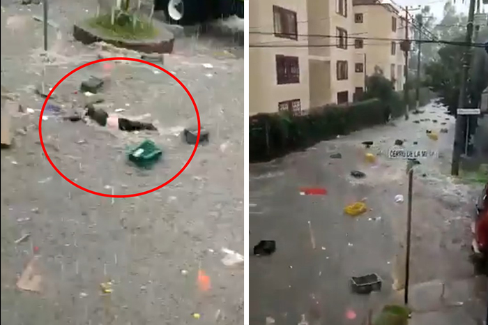 VIDEO Mujer es atropellada mientras la arrastra corriente de agua