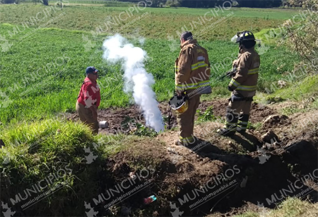 Aseguran pipas y ubican toma clandestina de gas en Texmelucan