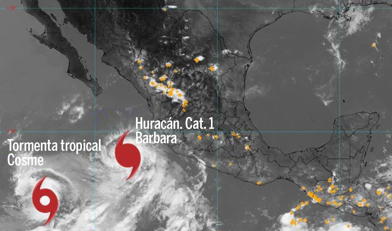 El efecto Fujiwara en acción: Bárbara y Cosme pueden fusionarse en el Pacífico