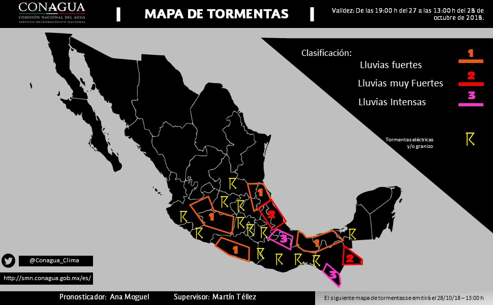 Pronostican fuertes lluvias en el sur y occidente del estado 