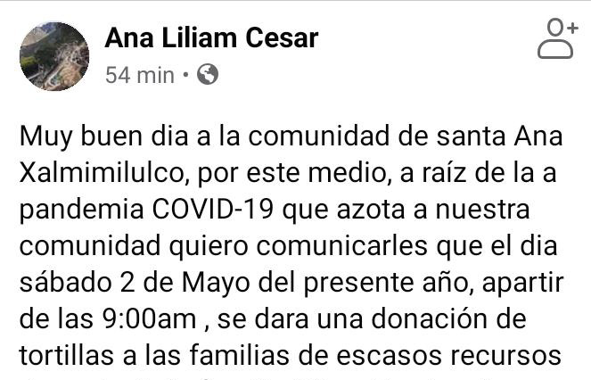 Migrantes donarán tortillas a vecinos de Xalmimilulco