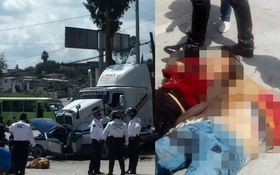 Tráiler destroza camioneta y mata a dos mujeres en Periférico