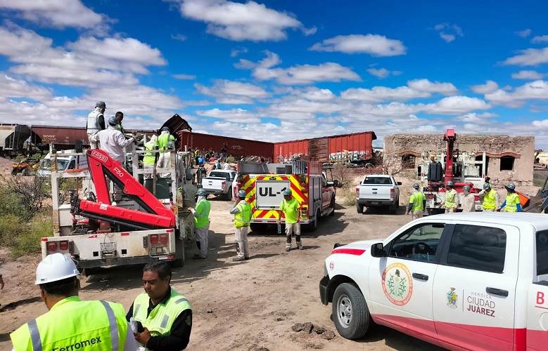 Tren se descarrila en Ciudad Juárez con migrantes a bordo