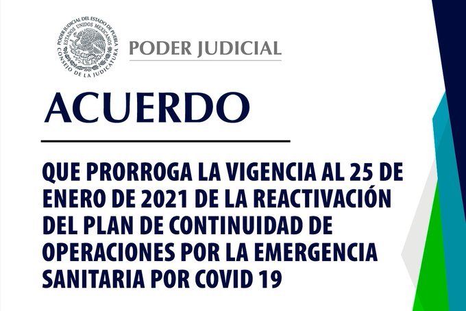 Actividades en TSJ de Puebla se reanudan hasta el 25 de enero