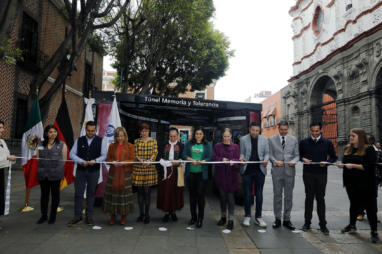 Claudia Rivera inaugura Túnel de la Memoria y Tolerancia en Puebla