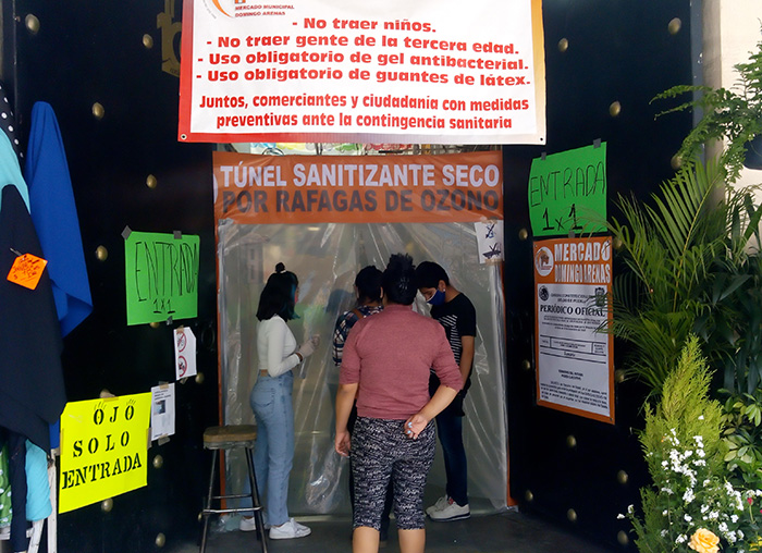 El mercado de Texmelucan y comercios refuerza medidas de sanidad
