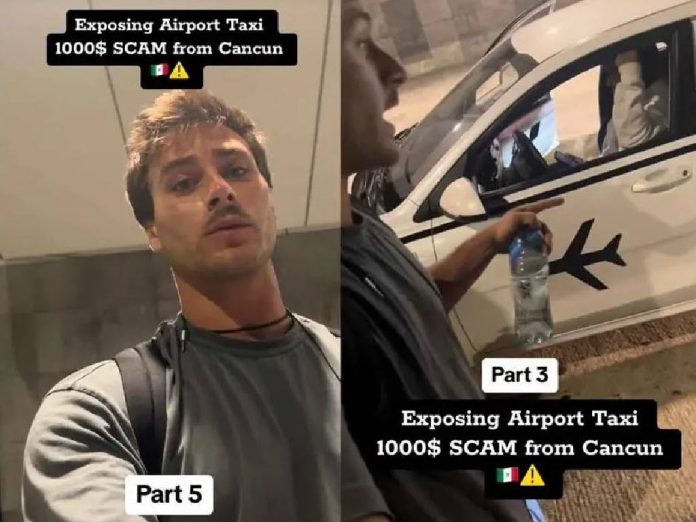 VIDEO Turista denuncia extorsión de taxista en Cancún por cobro de mil dólares