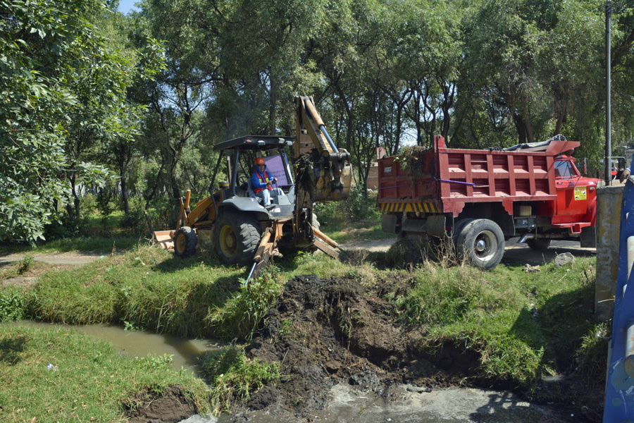 Realizan limpieza preventiva en ríos de San Pedro Cholula