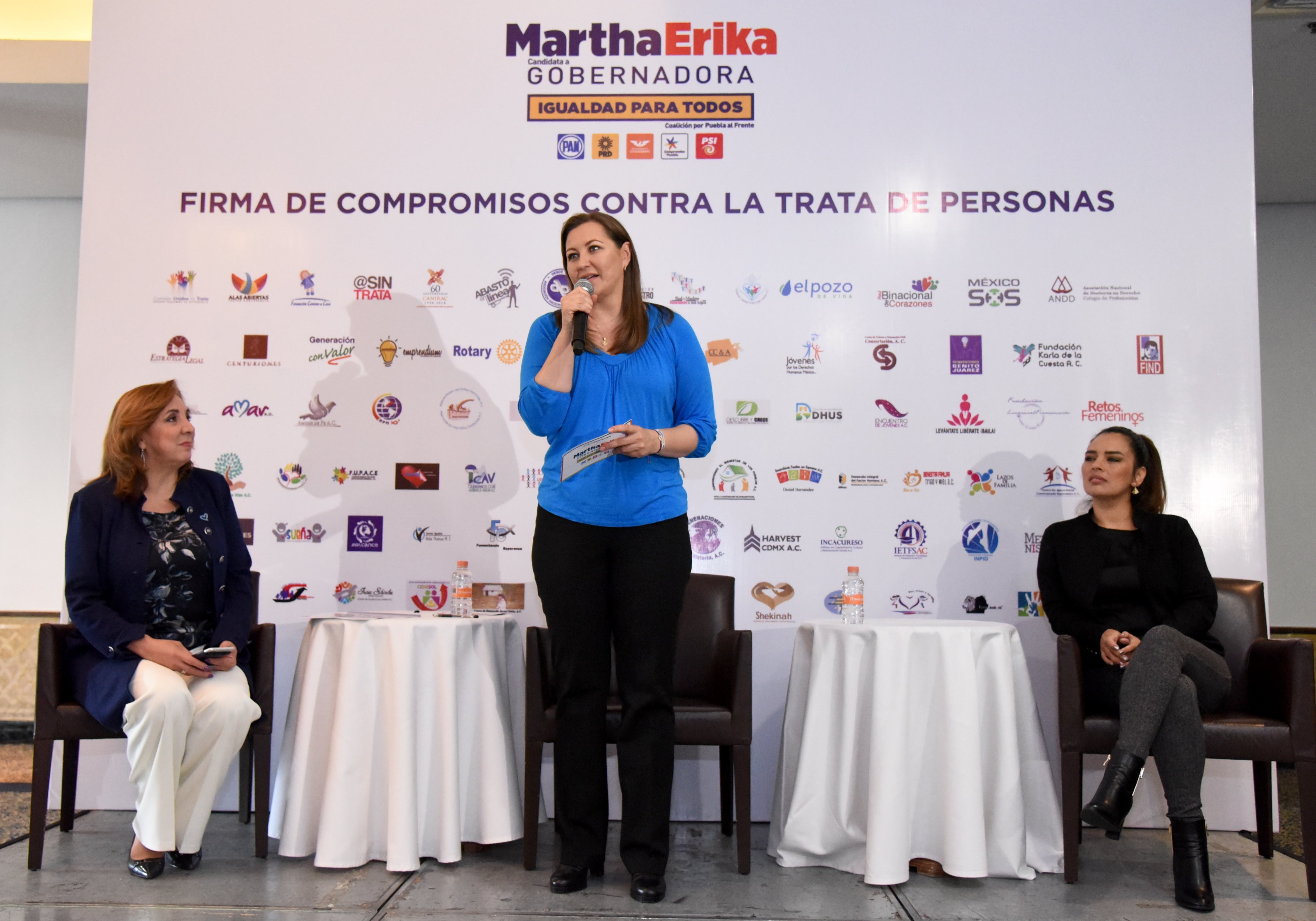 Mano firme contra la trata, ofrece Martha Érika Alonso