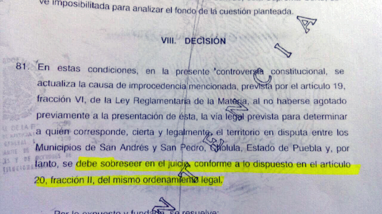 SCJN suspende proceso por límites entre San Pedro y San Andrés