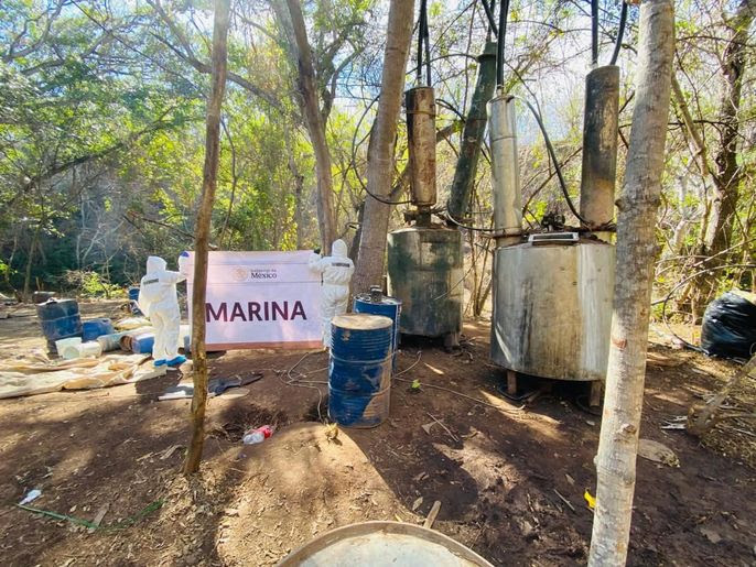 Armada de México localizó laboratorio clandestino de drogas en el estado de Sinaloa