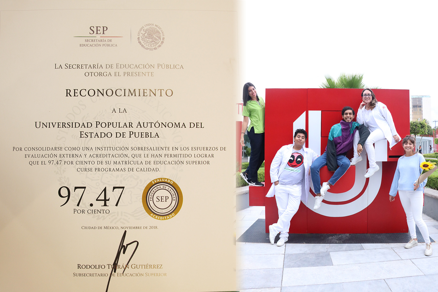 UPAEP recibe el Reconocimiento de Programas de Calidad SEP-Federal