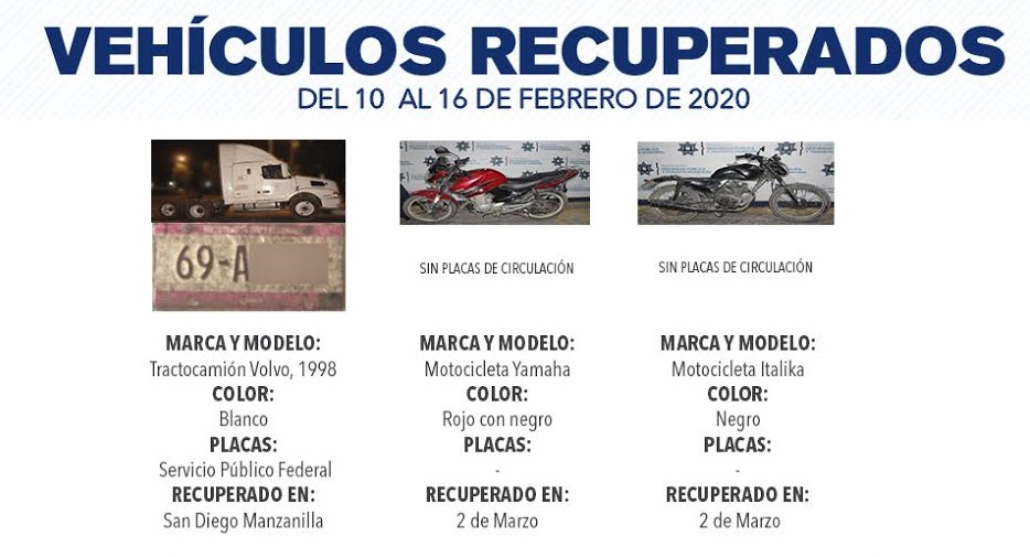SSC de Puebla recuperó 11 vehículos con reporte de robo