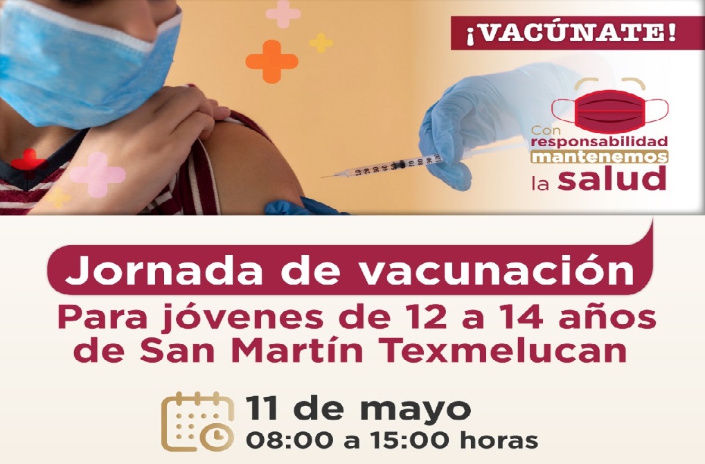 En Texmelucan alistan jornada de vacunación para menores de 12 a 14 años