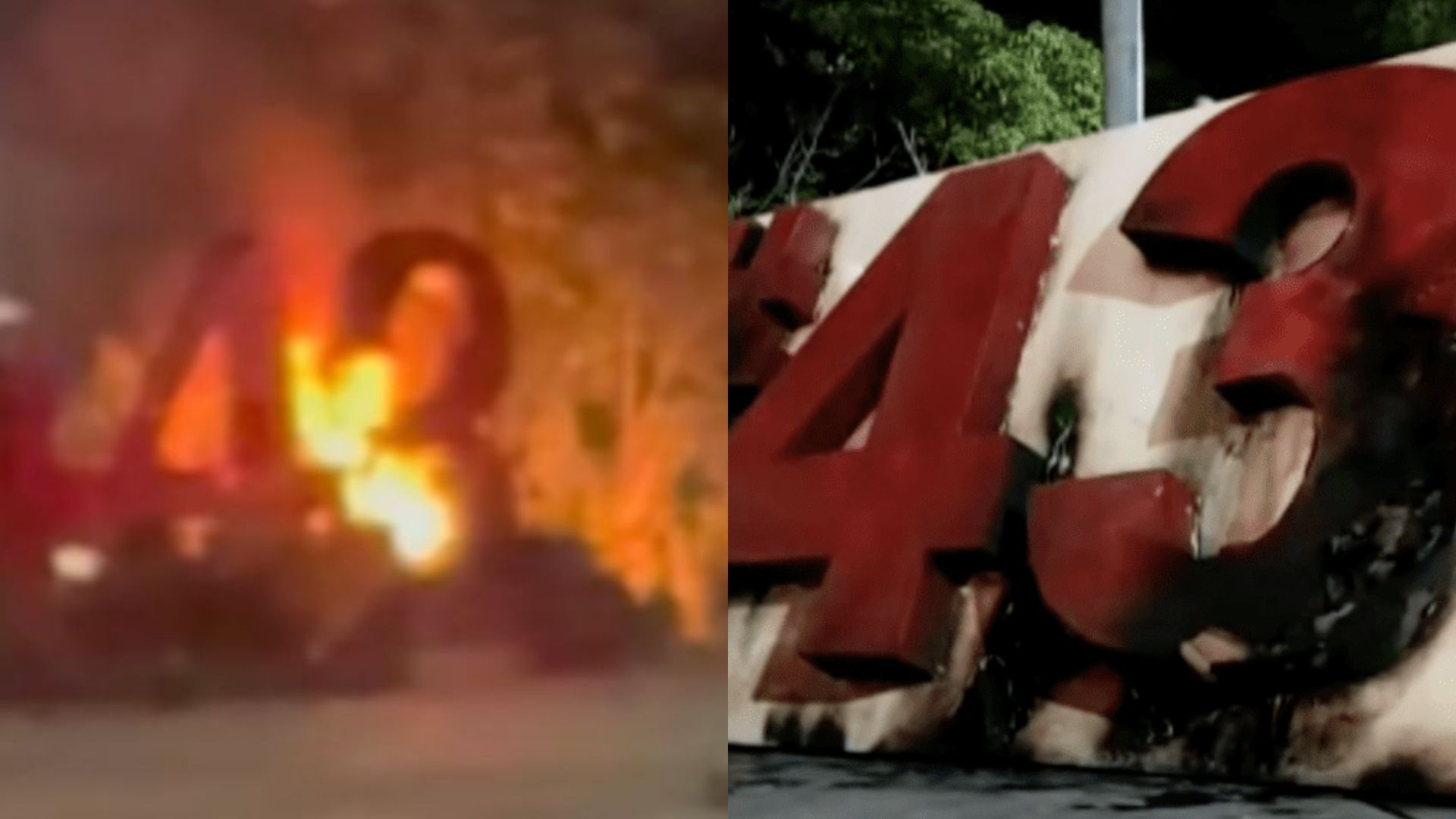 Criminales prenden en llamas al “Antimonumento +43”; responsabilizan al gobierno