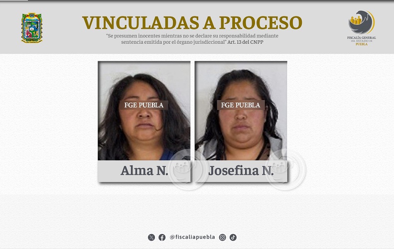 Alma y Josefina, a prisión por robar limosnas en iglesia de Palmarito Tochapan