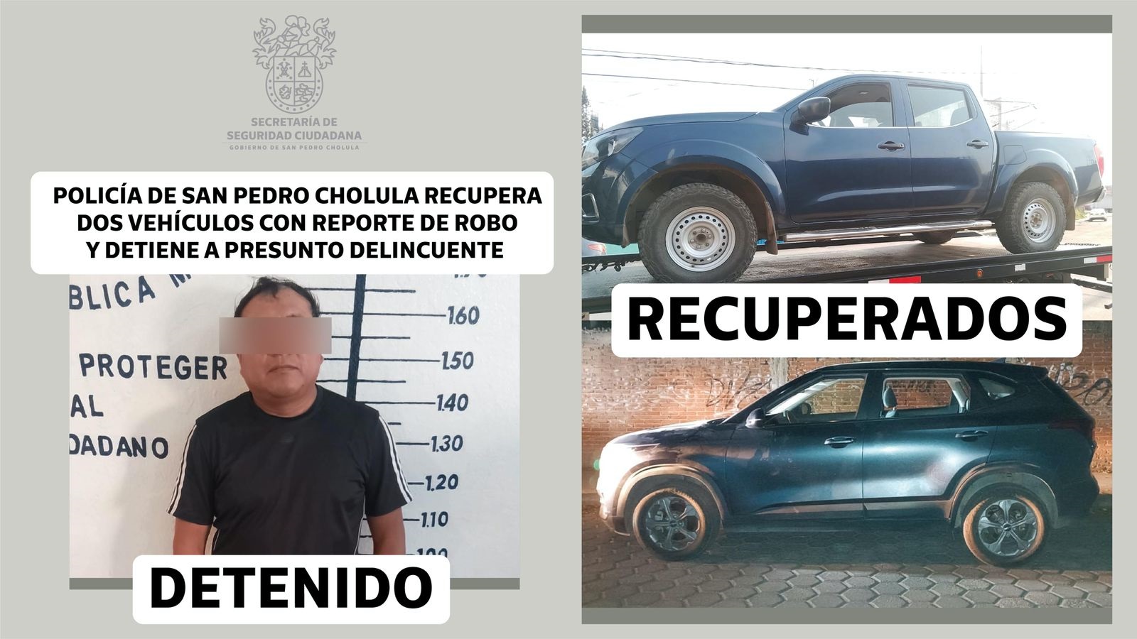 Recuperan dos vehículos robados en San Pedro Cholula